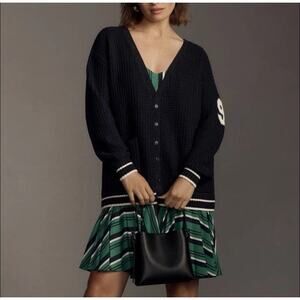 NWT Anthropologie Slouchy Varsity Cardigan Dress Size M
